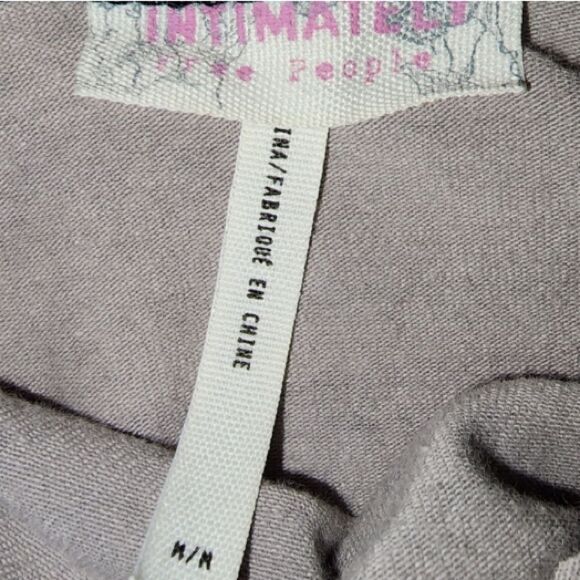 Free People Border Print Bodycon Slip Dress in Stone M - Picture 7 of 8